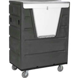 Global Industrial 987557GY Global Industrial™ Hopper Front Plastic Security Bulk Truck, 43 Cu. Ft., Gray image.