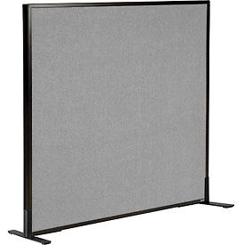 Global Industrial 240225FGY Interion® Freestanding Office Partition Panel, 48-1/4"W x 42"H, Gray image.