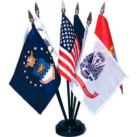 Annin & Co 324500 Armed Forces Flag Set - 6 Flag Set - 4" x 6" image.