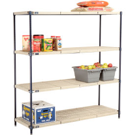 Global Industrial 331486N Nexel® Nexelite® 4 Shelf, Vented Plastic Mat Shelving Unit, Starter, 60"W x 21"D x 63"H image.