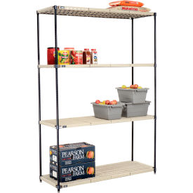 Global Industrial 331499N Nexel® Nexelite® 4 Shelf, Vented Plastic Mat Shelving Unit, Starter, 60"W x 18"D x 86"H image.