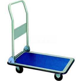 Wesco® Folding Handle Steel Platform Truck 272239 35x23 5"" Rubber Casters