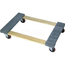 272070 Wesco; 30x18 Carpeted End Hardwood Dolly 272070 4" Casters 1200 Lb. Cap.