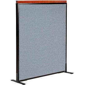 Global Industrial 694845FBL Interion® Deluxe Freestanding Office Partition Panel, 36-1/4"W x 43-1/2"H, Blue image.