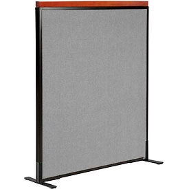 Global Industrial 694845FGY Interion® Deluxe Freestanding Office Partition Panel, 36-1/4"W x 43-1/2"H, Gray image.