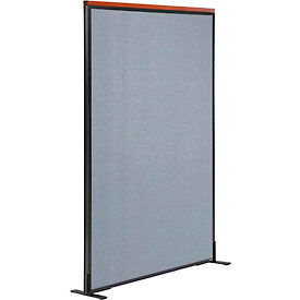 Global Industrial 694847FBL Interion® Deluxe Freestanding Office Partition Panel, 36-1/4"W x 61-1/2"H, Blue image.