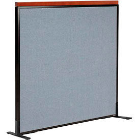 Global Industrial 694851FBL Interion® Deluxe Freestanding Office Partition Panel, 48-1/4"W x 43-1/2"H, Blue image.