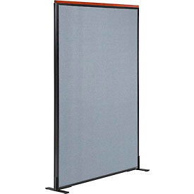 Global Industrial 694853FBL Interion® Deluxe Freestanding Office Partition Panel, 48-1/4"W x 61-1/2"H, Blue image.