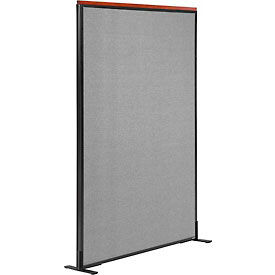 Global Industrial 694853FGY Interion® Deluxe Freestanding Office Partition Panel, 48-1/4"W x 61-1/2"H, Gray image.