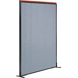 Global Industrial 694846FBL Interion® Deluxe Freestanding Office Partition Panel, 48-1/4"W x 73-1/2"H, Blue image.