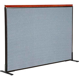 Global Industrial 694848FBL Interion® Deluxe Freestanding Office Partition Panel, 60-1/4"W x 43-1/2"H, Blue image.