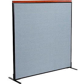 Global Industrial 694850FBL Interion® Deluxe Freestanding Office Partition Panel, 60-1/4"W x 61-1/2"H, Blue image.