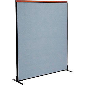 Global Industrial 694852FBL Interion® Deluxe Freestanding Office Partition Panel, 60-1/4"W x 73-1/2"H, Blue image.