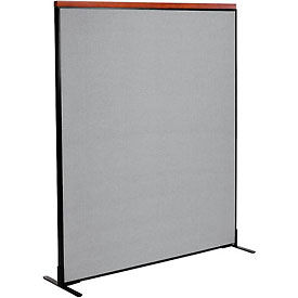 Global Industrial 694852FGY Interion® Deluxe Freestanding Office Partition Panel, 60-1/4"W x 73-1/2"H, Gray image.