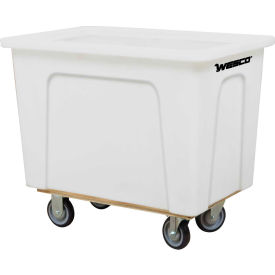 Wesco® Plastic Box Truck 4 Bushel White 272505 5"" Casters
