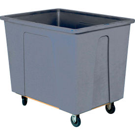 Wesco® Plastic Box Truck 8 Bushel Gray 272508 5"" Casters
