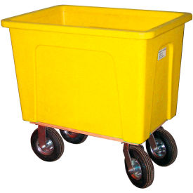 Wesco® Plastic Box Truck 8 Bushel Yellow 272551 8"" Casters
