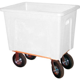 Wesco® Plastic Box Truck 12 Bushel White 272542 8"" Casters
