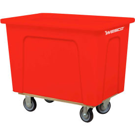Wesco® Plastic Box Truck 12 Bushel Red 272516 5"" Casters
