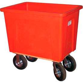 Wesco® Plastic Box Truck 20 Bushel Red 272549 8"" Casters