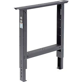 Global Industrial 249507BK Global Industrial™ Adjustable Height Steel C-Channel Leg For Workbench, 30"D, Black, Each image.