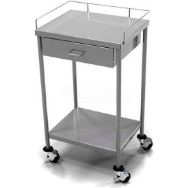 Aero Manufacturing Co. CSD-1-1620 AERO Stainless Steel Anesthesia Utility Table with 1 Drawer & Flat Top Shelf image.