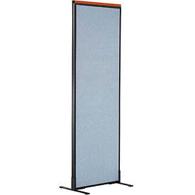 Global Industrial 694654FBL Interion® Deluxe Freestanding Office Partition Panel, 24-1/4"W x 73-1/2"H, Blue image.