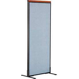 Global Industrial 694653FBL Interion® Deluxe Freestanding Office Partition Panel, 24-1/4"W x 61-1/2"H, Blue image.