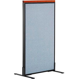 Global Industrial 694652FBL Interion® Deluxe Freestanding Office Partition Panel, 24-1/4"W x 43-1/2"H, Blue image.