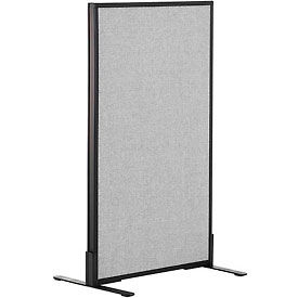 Global Industrial 694655FGY Interion® Freestanding Office Partition Panel, 24-1/4"W x 42"H, Gray image.