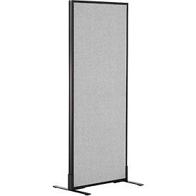 Global Industrial 694656FGY Interion® Freestanding Office Partition Panel, 24-1/4"W x 60"H, Gray image.