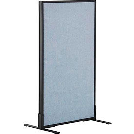 Global Industrial 694655FBL Interion® Freestanding Office Partition Panel, 24-1/4"W x 42"H, Blue image.