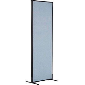 Global Industrial 694657FBL Interion® Freestanding Office Partition Panel, 24-1/4"W x 72"H, Blue image.