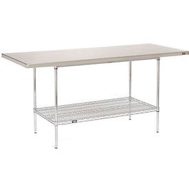 Global Industrial 318654 Global Industrial™ 304 Stainless Steel Work Table, 72 x 30", Undershelf image.