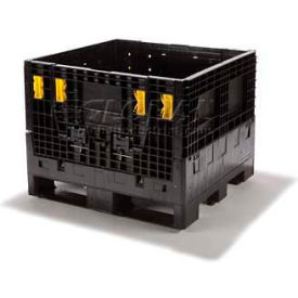 Global Industrial 270284 Global Industrial™ Folding Bulk Shipping Container, 32"Lx30"Wx25"H, 1800 Lb. Capacity, Black image.