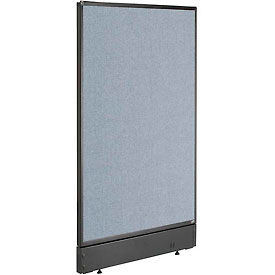 Global Industrial 277660NBL Interion® Non-Electric Office Partition Panel with Raceway, 24-1/4"W x 46"H, Blue image.
