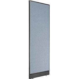 Global Industrial 277662NBL Interion® Non-Electric Office Partition Panel with Raceway, 24-1/4"W x 76"H, Blue image.