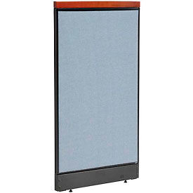 Global Industrial 694747NBL Interion® Deluxe Non-Electric Office Partition Panel with Raceway, 24-1/4"W x 47-1/2"H, Blue image.