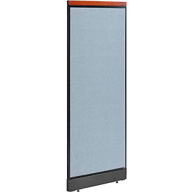 Global Industrial 694748NBL Interion® Deluxe Non-Electric Office Partition Panel with Raceway, 24-1/4"W x 65-1/2"H, Blue image.