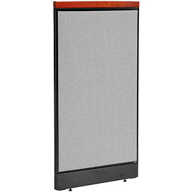 Global Industrial 694747NGY Interion® Deluxe Non-Electric Office Partition Panel with Raceway, 24-1/4"W x 47-1/2"H, Gray image.