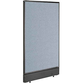 Global Industrial 277660PBL Interion® Office Partition Panel with Pass-Thru Cable, 24-1/4"W x 46"H, Blue image.