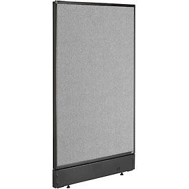 Global Industrial 277660PGY Interion® Office Partition Panel with Pass-Thru Cable, 24-1/4"W x 46"H , Gray image.