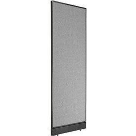 Global Industrial 277662PGY Interion® Office Partition Panel with Pass-Thru Cable, 24-1/4"W x 76"H, Gray image.