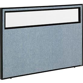 Global Industrial 694756WBL Interion® Office Partition Panel with Partial Window, 60-1/4"W x 42"H, Blue image.