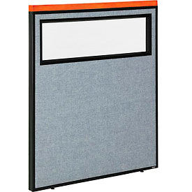 Interion Deluxe Office Partition Panel with Partial Window, 36-1/4