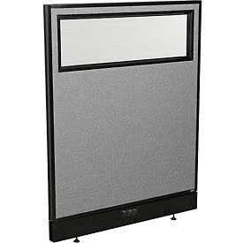 Interion Electric Office Partition Panel with Partial Window, 36-1/4
