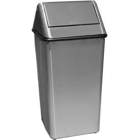 Witt Company 1511HTSS Witt Stainless Steel Square Swing Top Trash Can, 36 Gallon image.