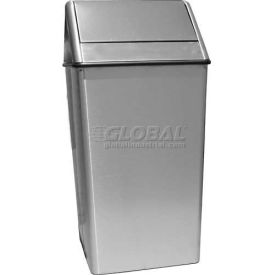 Witt Company 1411HTSS Witt Stainless Steel Square Swing Top Trash Can, 21 Gallon image.