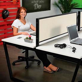 Global Industrial 694861 Interion® Fabric Divider Partition for Double Collaboration Desk image.