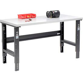 Global Industrial 60x36 Adjustable Height Workbench C-Channel Leg - Laminate Square Edge Black
